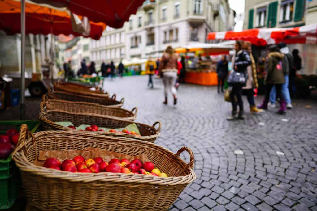 Markt der Stadt Lausanne